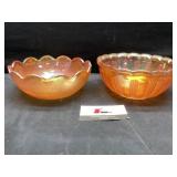 Marigold carnival glass bowls