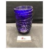 Blue glass bowls