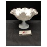 Milk glass ruffled bowl