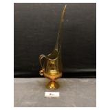 Amber swung glass pitcher vase