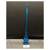 Vintage blue swung glass vase