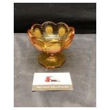Fostoria Amber coin glass candy dish