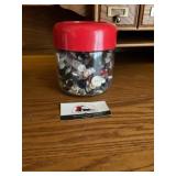 Glass jar of buttons