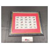 Vintage Automotive Postal Stamps framed