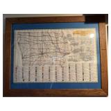 I will registered highway route map framed