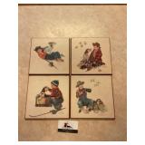 Norman Rockwell Wooden Tiles