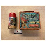 1959 Aladdin Metal Gunsmoke Lunch box and Bottle