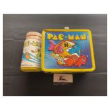 1980 Aladdin PAC Man Metal Lunchbox and Bottle