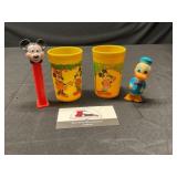 Eagle Disney Cups, Pez and Wind up Donald
