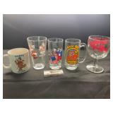 Vintage Character Glasses, Party Alien, Calvin