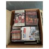 Box of DVD and CDs