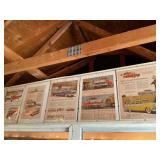 Classic car ephemera currently attached to wall