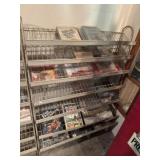 Magazine shelf with magazines