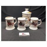 Collectable car mugs and decanter