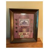 The pioneers mercury, dime coins, postage stamp