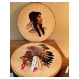 Native American cross stitch wall decor
