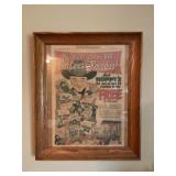 Vintage framed post cereal wall decor