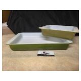 Green Pyrex Baking Dishes