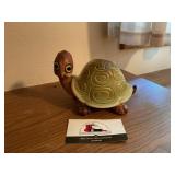 Stoneware Turtle piggy bank