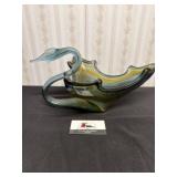 Blown glass swan dish
