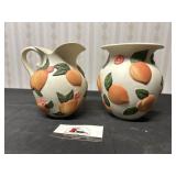 Peach Pitcher and a vase