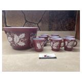 Vintage Holly punch bowl and mugs
