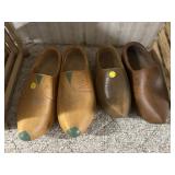 Two Pairs Wood Dutch Clogs