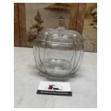 Glass pumpkin candy jar