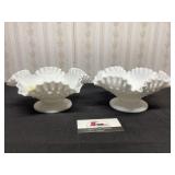 Milk glass hobnail dishes