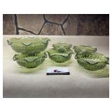 Green glass bowls