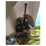 Vintage bat with gloves