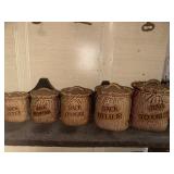 Vintage ceramic sack canisters