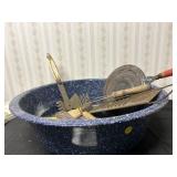 Kitchen Primitives and Enamel Bowl