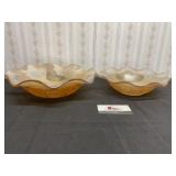 Carnival glass marigold bowls