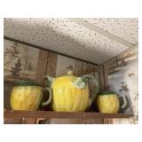 Vintage ceramic lemon pitcher and glasses