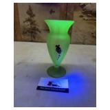 MCM hand painted uranium vase