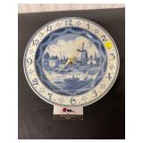 Blue ceramic style clock