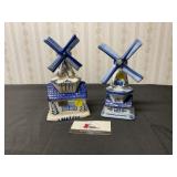 Two Dutch windmills