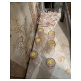 Pink depression glasses and bowls