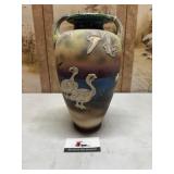 MCM hand painted vase with geese