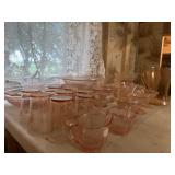 Pink depression glass