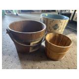 Wooden planter buckets