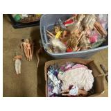 Tote full of vintage Barbies