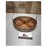 Divided pink glass server