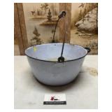 Blue enamel pot