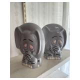 Ceramic Elephant Book Ends