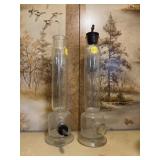Glass washing bottles