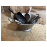 Large vintage strainer with ice scoops