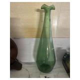 MCM green glass vase
