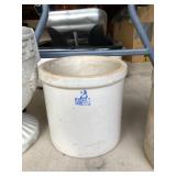 Antique 2 gallon stoneware crock, Ruckel's